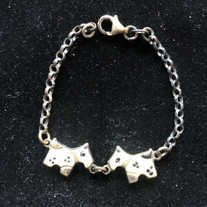 Children sterling silver enamel dalmation dog charm bracelet
